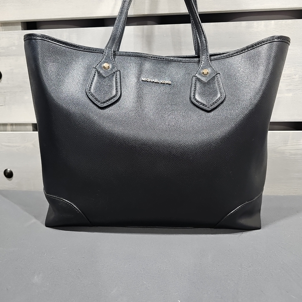 Michael Kors Black Leather Tote Bag